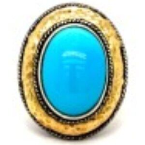 18K Men's Spectacular  Signet Turquoise Yellow Gold 10 Carat Turquoise Samuel B.